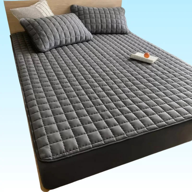Protetor de Cama Impermeável (Design de Quadrados)