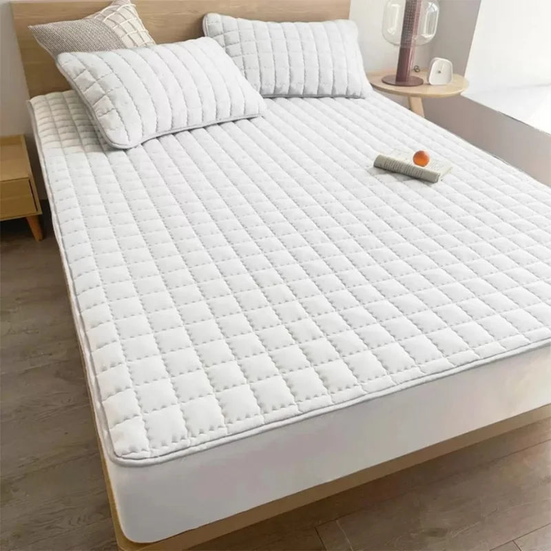 Protetor de Cama Impermeável (Design de Quadrados)